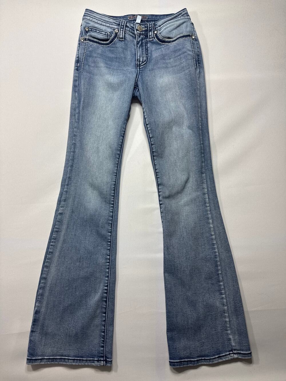 Shyanne Women's Rhinestone Studded Bootcut Stretch Blue Jeans - Size 28 (26x32)‎